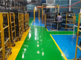 Sơn 6 lớp với Sơn Cao Su Chống Nứt POLYURETHANE TOPTENNIS trên nền ciment.