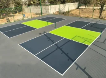 Sơn sân pickleball nền xi măng 2 lớp sơn PAVEFLOR
