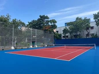 Sơn sân tennis cao cấp với 8 lớp sơn có HẠT cao su B40