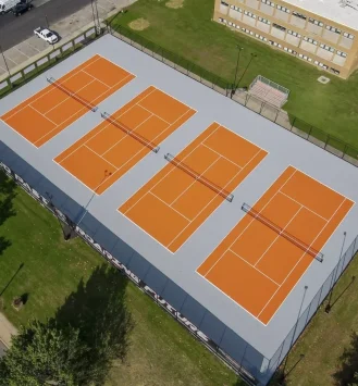 Sơn sân tennis với 9 lớp sơn Deco USA có hạt cao su >0.8mm 