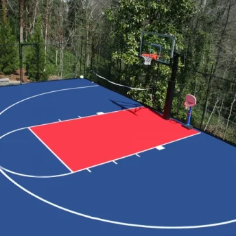 Sơn sân bóng rổ với 7 lớp sơn Cao Su Chống Nứt và DecoTurf USA trên nền bê tông