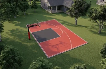 Thi công sân bóng rổ với 1 rổ chuẩn - Nền xi măng - Sơn Cao Su TopSports
