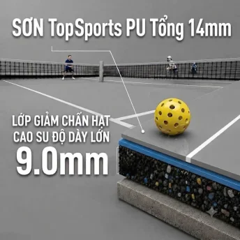 Sơn Sân Pickleball Giảm Chấn Độ Dày 9.5 mm 