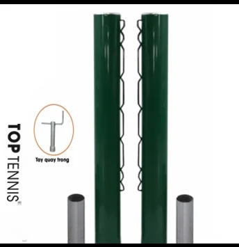Cột lưới TopTennis thương mại có tay quay bên trong thuận tiện, ống sắt phi 90