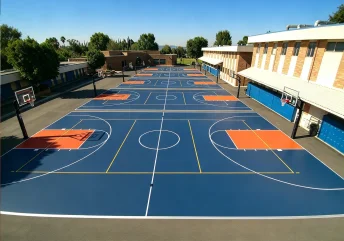 Sơn sân bóng rổ với 2 lớp sơn NOVASPORTS USA trên nền nhựa
