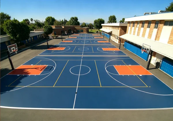 Sơn sân bóng rổ với 2 lớp sơn NOVASPORTS USA trên nền nhựa